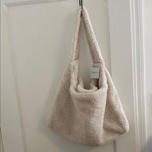 American Eagle Soft Cream Sherpa Shoulder Bag